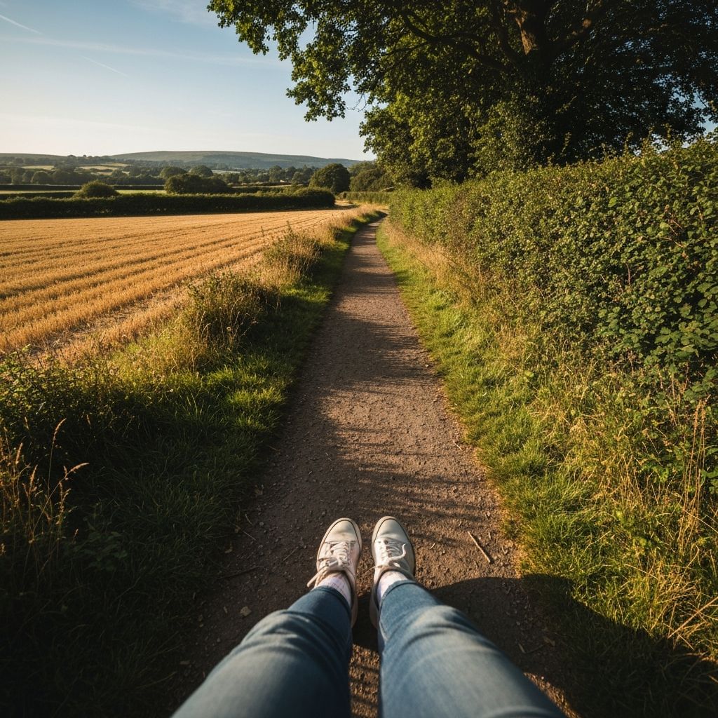 First-person walking on UK path